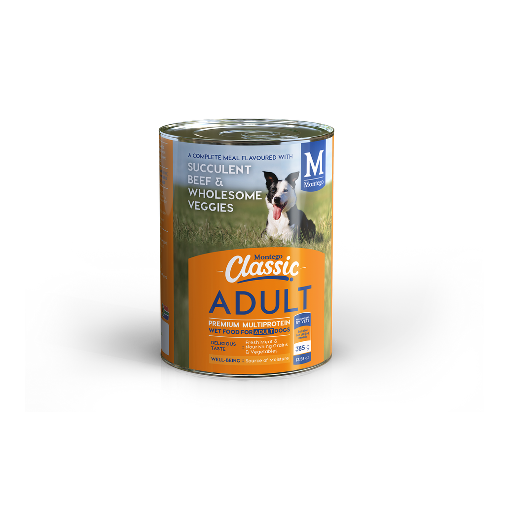 Montego Classic Dog Wet Food - Adult Dogs - Beef and Veggies 385g