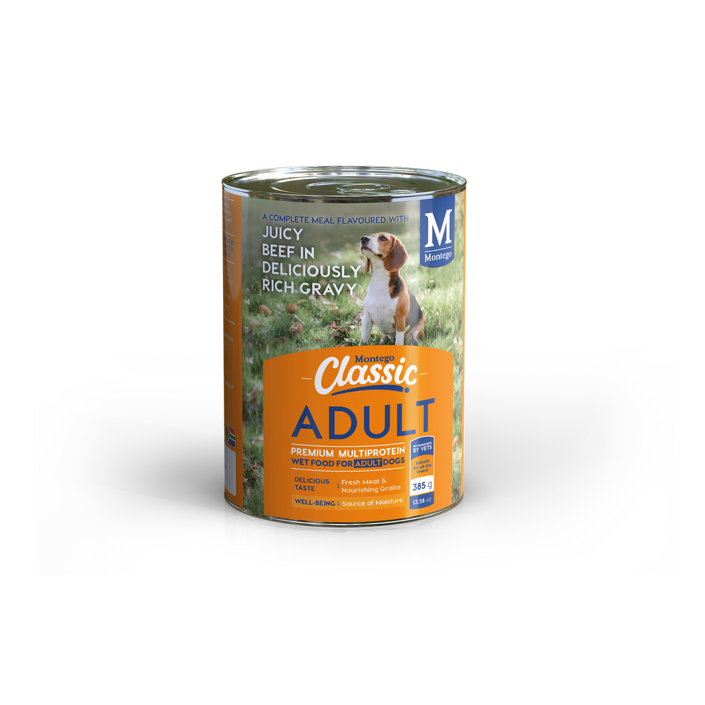 Montego Classic Dog Wet Food - Adult Dogs - Beef in Gravy 385g