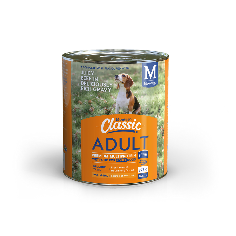 Montego Classic Dog Wet Food Adult Dogs Beef in Gravy 775g