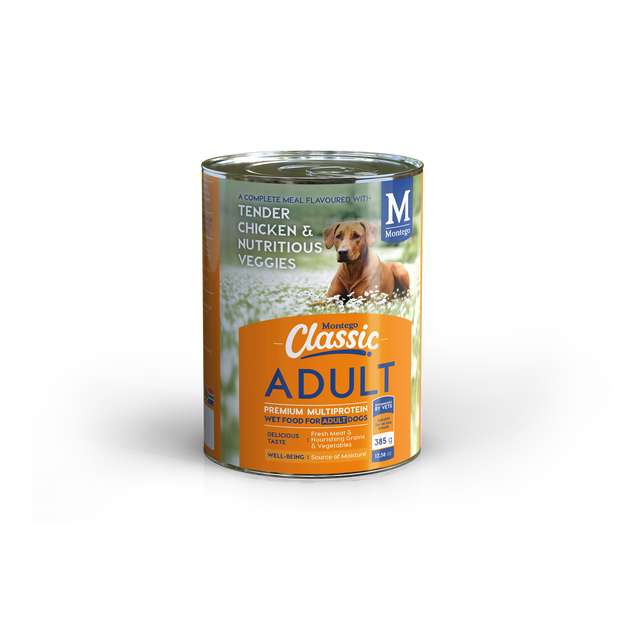 Montego Classic Dog Wet Food Adult Dogs Chicken and Veggies 385g
