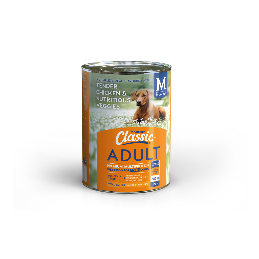 Montego Classic Dog Wet Food - Adult Dogs - Chicken and Veggies 385g