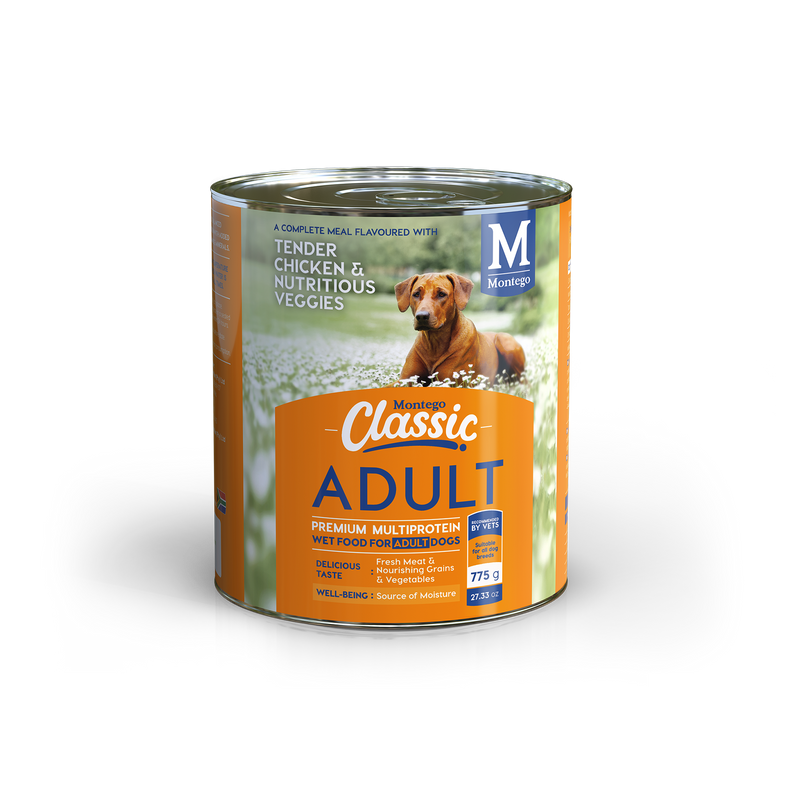 Montego Classic Dog Wet Food Adult Dogs Chicken and Veggies 775g