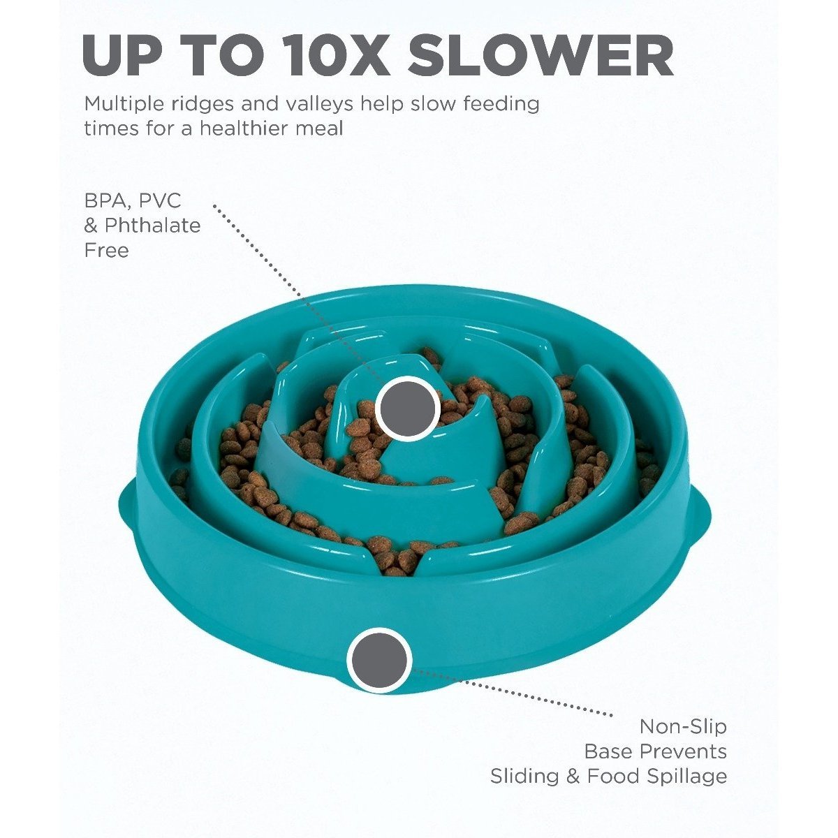 Outward Hound Fun Feeder Teal - Main Image