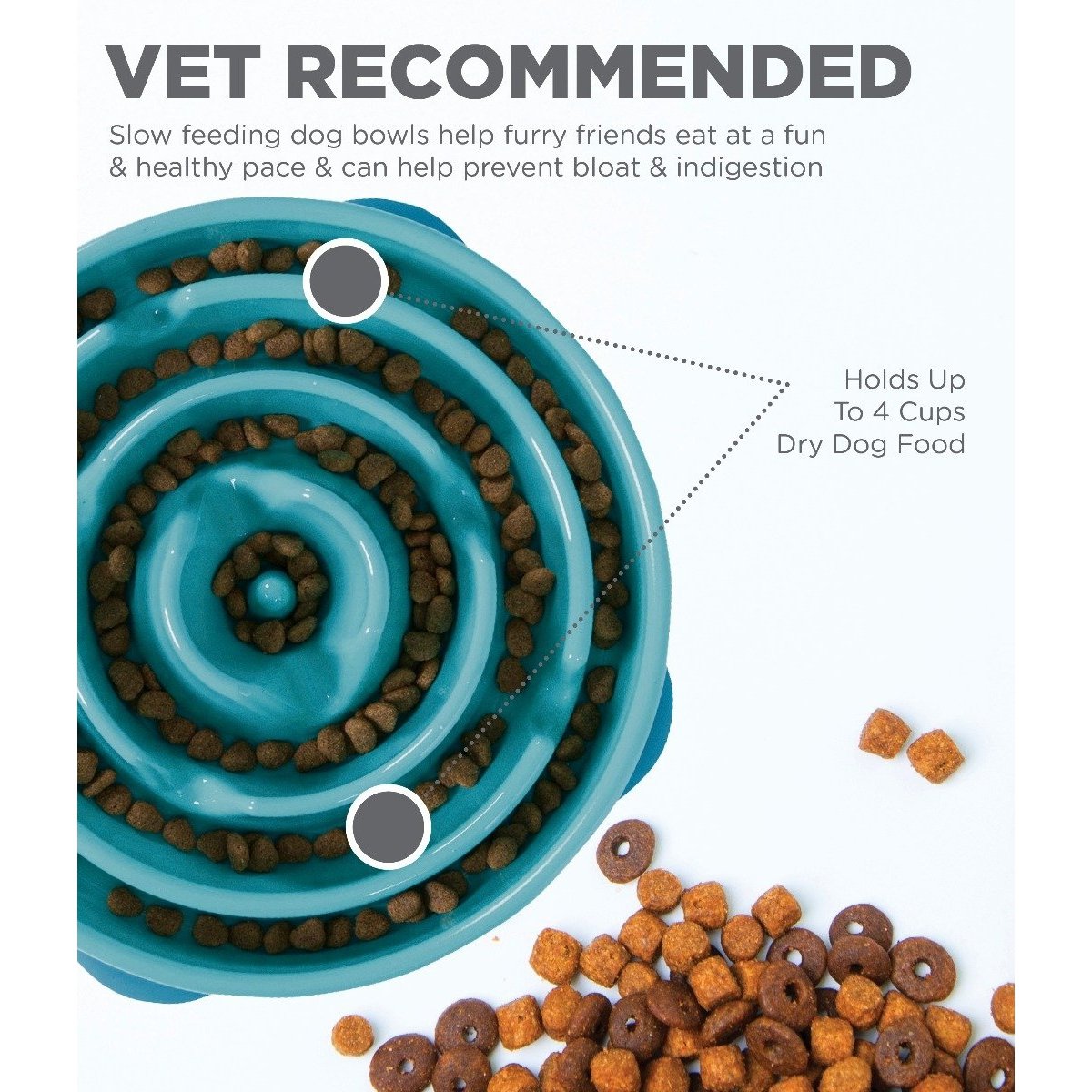 Outward Hound Fun Feeder Teal - Main Image