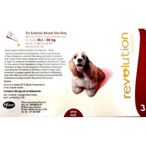 Revolution Dog 10 20kg Red (Box of 3) Pet Plus