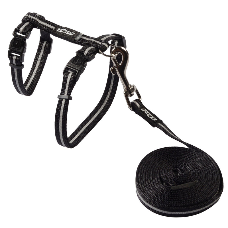 Rogz Alleycat Harness and Lead - Black
