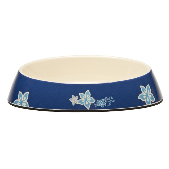 Rogz Fishcake Melamine Bowl - Blue Floral