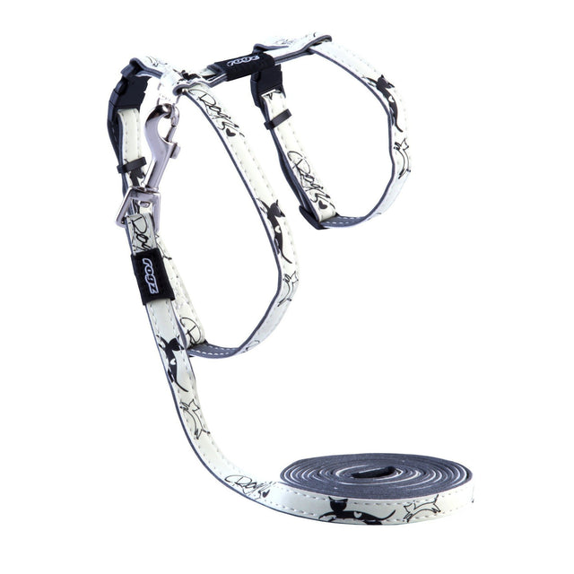 Rogz Glowcat Harness and Lead - Black