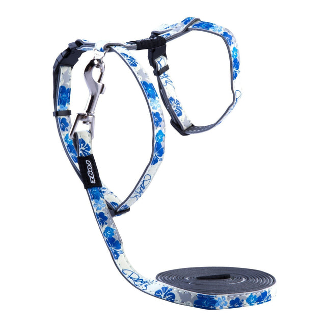 Rogz Glowcat Harness and Lead - Blue