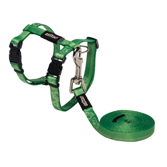 _Rogz Kiddycat Harness and Lead - Lime Paws