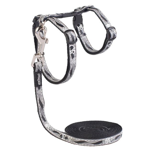 Rogz Nightcat Harness and Lead - Black