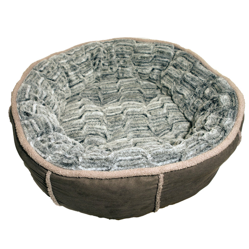 Rosewood Deep Plush Donut Bed - Grey