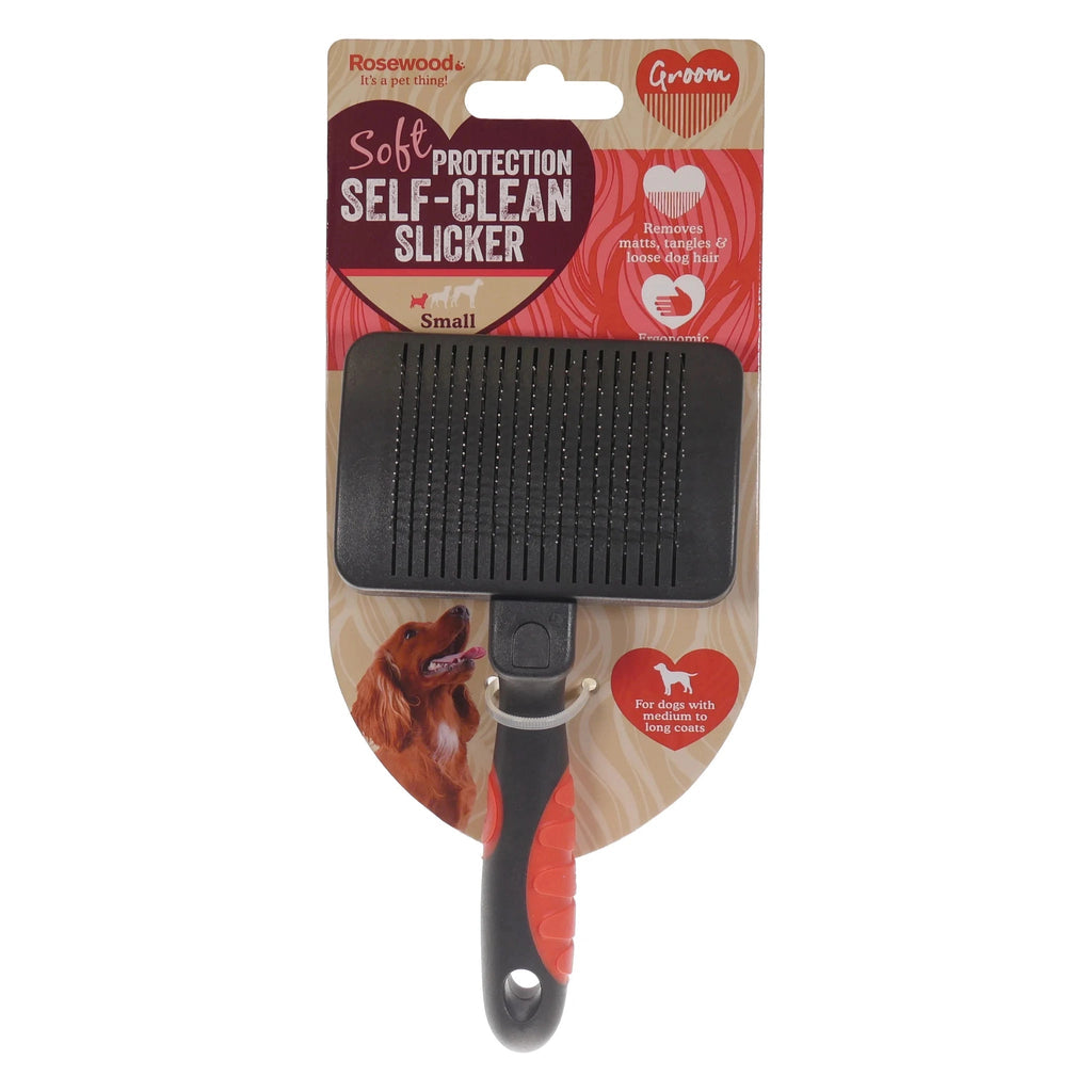 Rosewood Salon Grooming Self-Cleaning Slicker Brush
