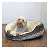 Rosewood Snuggle Plush Oval Bed - Grey & Cream