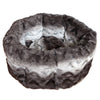 Rosewood Snuggle Plush Round Bed - Grey & Cream