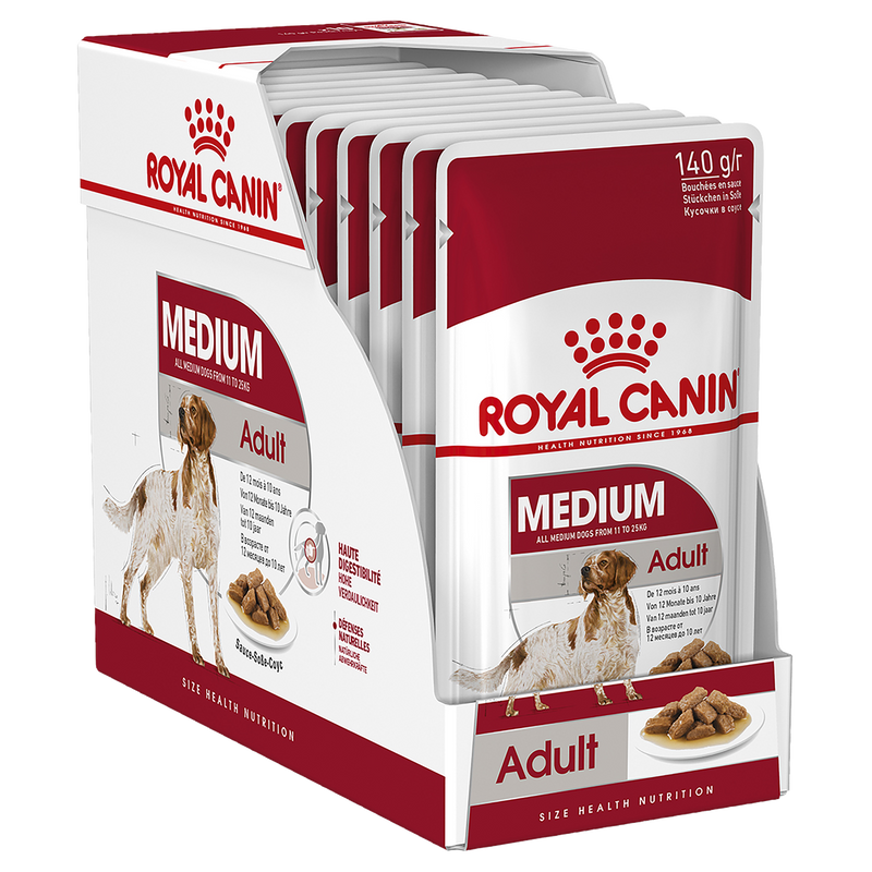Royal Canin Size Health Wet Dog Food - Medium Adult Pouches (Box of 10x140g)