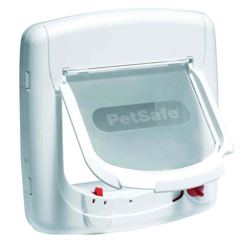 Staywell Pet Door Cat Flap Magnetic Way Deluxe White 400 Pet Plus
