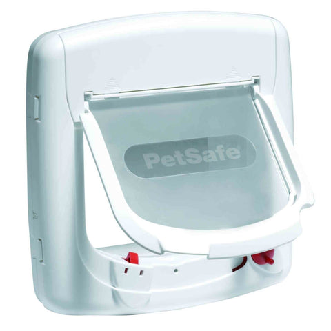 Staywell Pet Door Cat Flap Magnetic 4 Way Deluxe White 400