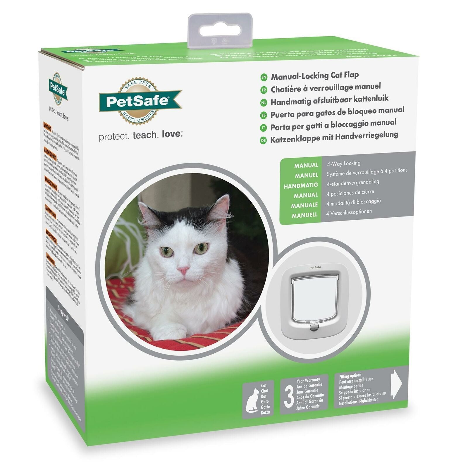 Staywell Pet Door Cat Flap Manual Way Delux White 300 Pet Plus