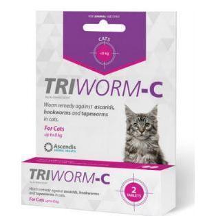 Triworm-C for Cat (up to 8kg) - Single Packs
