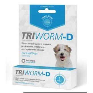 Triworm-D Small Dog (up to 10 kg) - Single Packs